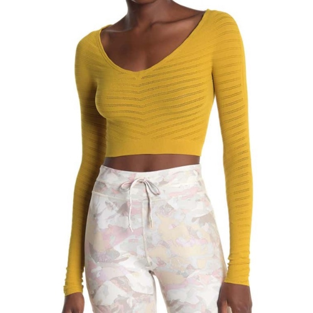 NWT Free People Gone Adrift Long Sleeve Crop Top S
